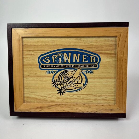 Spinner The Game of Wild Dominoes Wooden Dovetail Box Sealed Dominoes - Picture 2 of 6